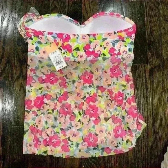Women's Floral Print Tankini Top - Kona Sol Multi :Target. Size M. New with tags - Picture 4 of 5